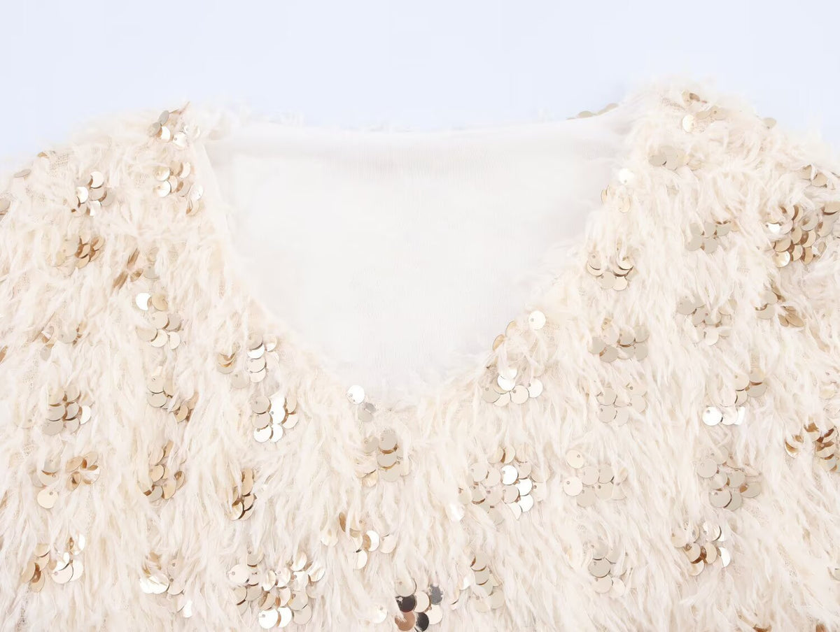 Mimi - Feder-Pailletten-Kleid